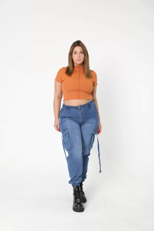 PANTALON CARGO AZUL RHAPSODY elastizado