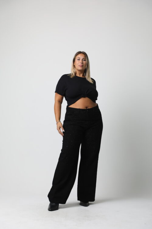 Alternative view of WIDE LEG BISHOP CON BRILLO rigido