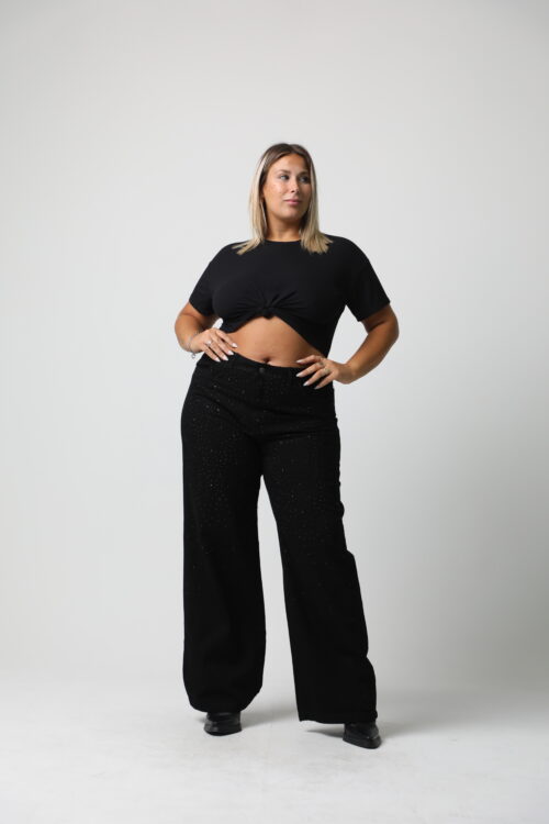 WIDE LEG BISHOP CON BRILLO rigido