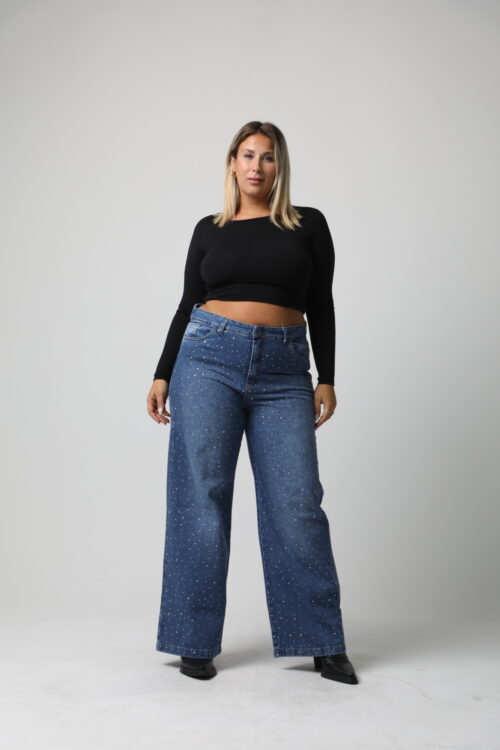 WIDE LEG CLAIR CON BRILLO rigido