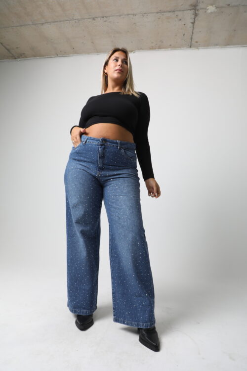 Alternative view of WIDE LEG CLAIR CON BRILLO rigido