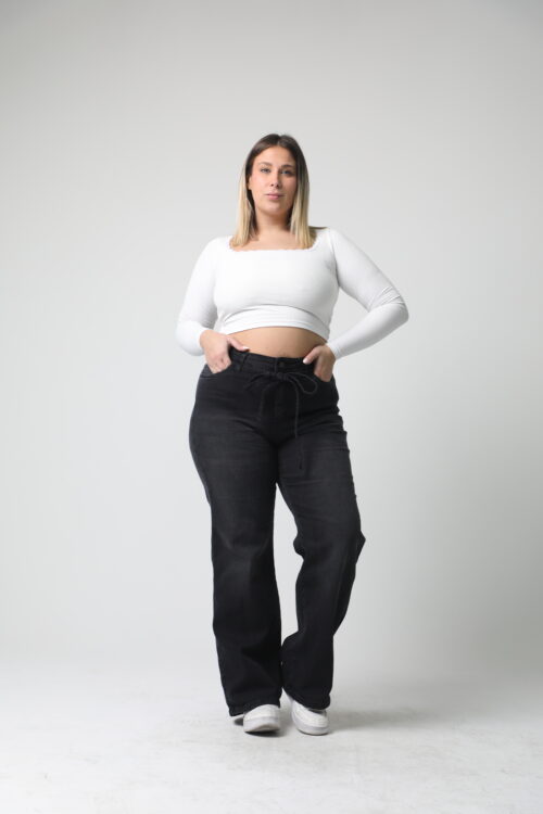 Alternative view of WIDE LEG BECCA CON TIRAS GRIS GASTADO elastizado
