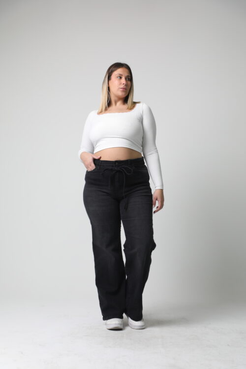 WIDE LEG BECCA CON TIRAS GRIS GASTADO elastizado