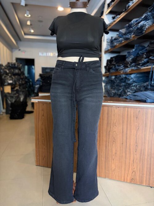 WIDE LEG BECCA CON TIRAS GRIS GASTADO elastizado